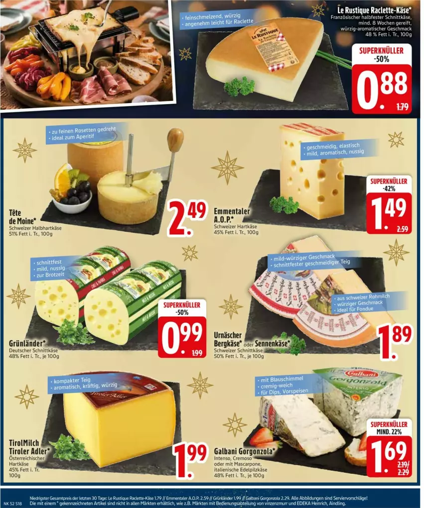 Aktueller Prospekt Edeka - Prospekte - von 23.12 bis 28.12.2024 - strona 20 - produkty: ACC, deutscher schnittkäse, emmentaler, grünländer, hartkäse, intenso, Käse, mascarpone, milch, schnittkäse, schweizer hartkäse, Ti