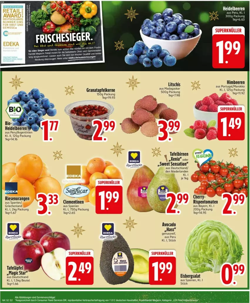 Aktueller Prospekt Edeka - Prospekte - von 23.12 bis 28.12.2024 - strona 4 - produkty: apfel, avocado, beere, beeren, beutel, Birnen, clementinen, grana, granatapfel, granatapfelkerne, himbeer, himbeere, himbeeren, nuss, obst, Obst und Gemüse, orange, orangen, Rana, rispentomaten, sac, tafeläpfel, tafelbirnen, Ti, tomate, tomaten, und gemüse