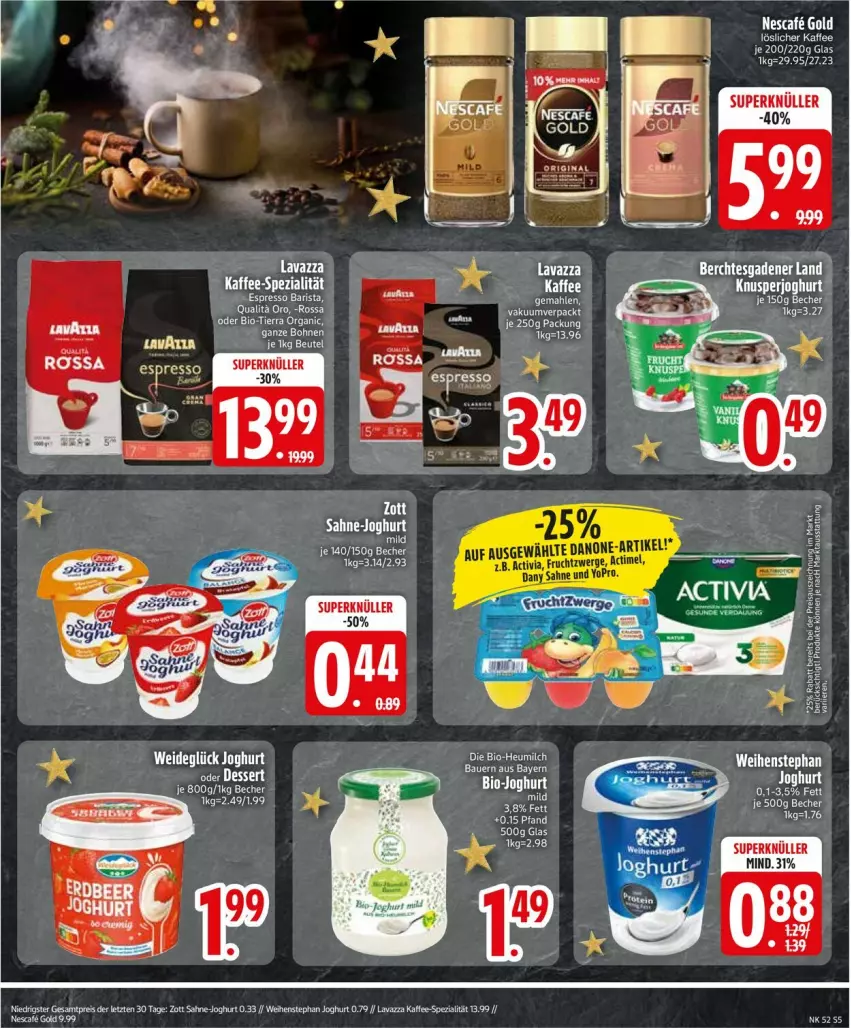 Aktueller Prospekt Edeka - Prospekte - von 23.12 bis 28.12.2024 - strona 7 - produkty: Becher, beutel, bio, bohne, bohnen, Heu, heumilch, joghur, joghurt, kaffee, lavazza, löslicher kaffee, milch, Ti