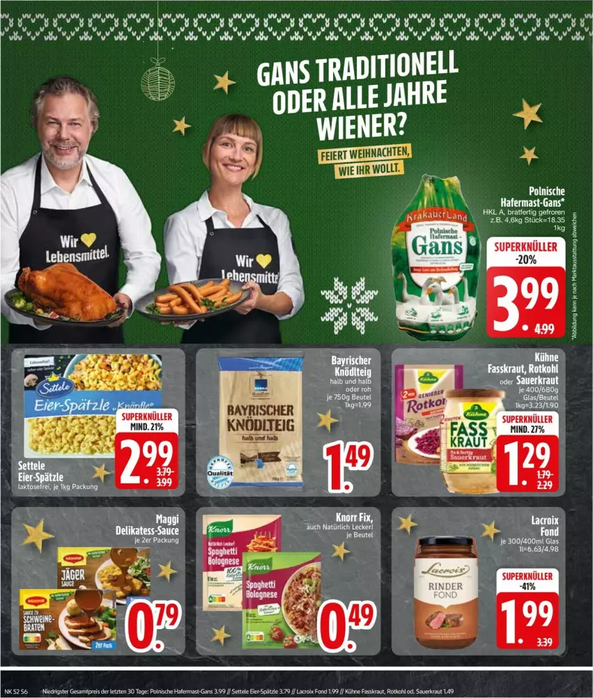 Aktueller Prospekt Edeka - Prospekte - von 23.12 bis 28.12.2024 - strona 8 - produkty: auer, eis, hafer, Kraut, Kühne, reis, rotkohl, Sauerkraut, settele, Ti, ZTE