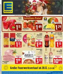 Gazetka promocyjna Edeka - Prospekte - Gazetka - ważna od 28.12 do 28.12.2024 - strona 3 - produkty: aperitif, bernbacher, coca-cola, cola, deka, fanta, flasche, fol epi, Käse, käsescheiben, LG, lillet, mango, Mezzo Mix, mozzarella, nuss, paprika, paprika rot, pasta, pute, rel, rispentomaten, rwe, schnitzel, sprite, Ti, tomate, tomaten, wein