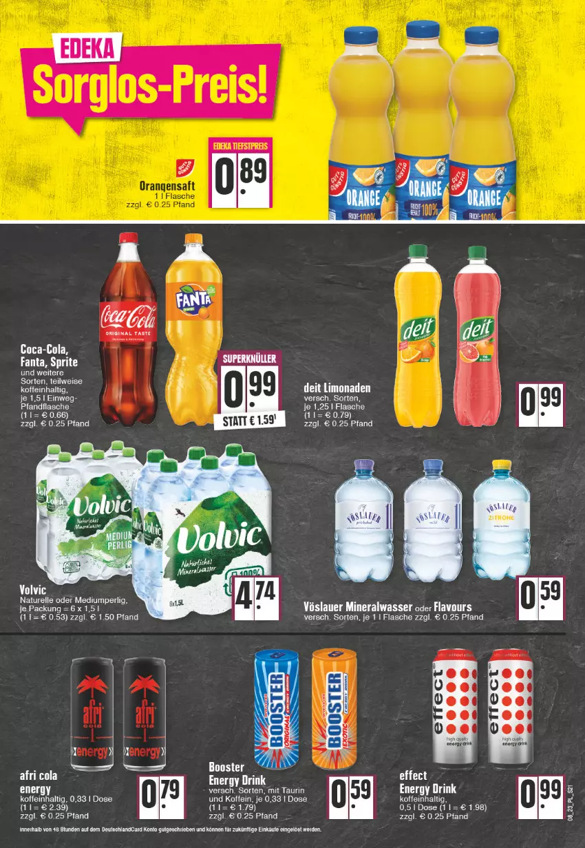 Aktueller Prospekt E Center - Angebote der Woche - von 20.02 bis 25.02.2023 - strona 21 - produkty: Afri Cola, Alwa, auer, coca-cola, cola, eis, elle, erde, fanta, flasche, gin, limo, limonade, limonaden, mineralwasser, natur, rel, sprite, Ti, volvic, vöslauer, wasser, zitrone