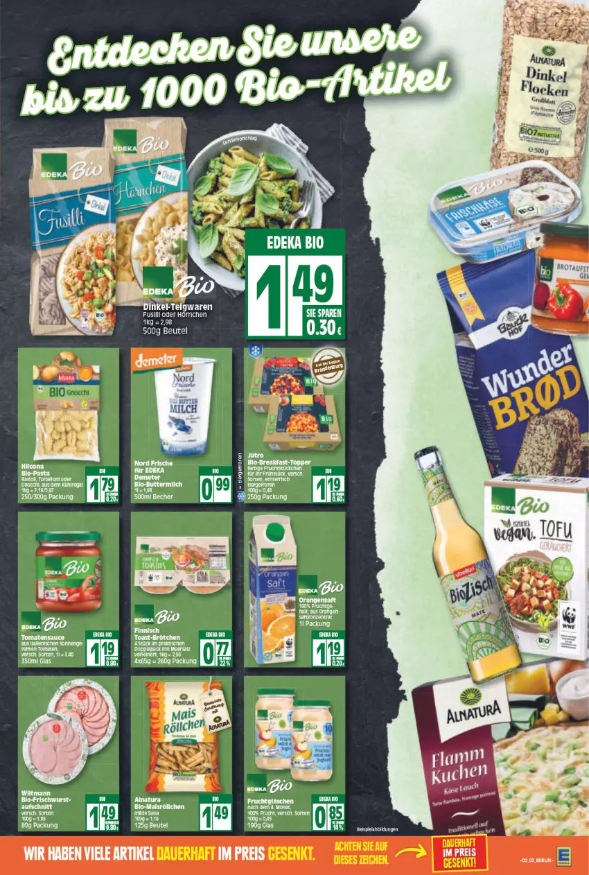 Aktueller Prospekt Edeka - Angebote der Woche - von 10.01 bis 15.01.2022 - strona 3 - produkty: aufschnitt, beispielabbildung, beutel, eis, frucht, teigwaren, wiltmann