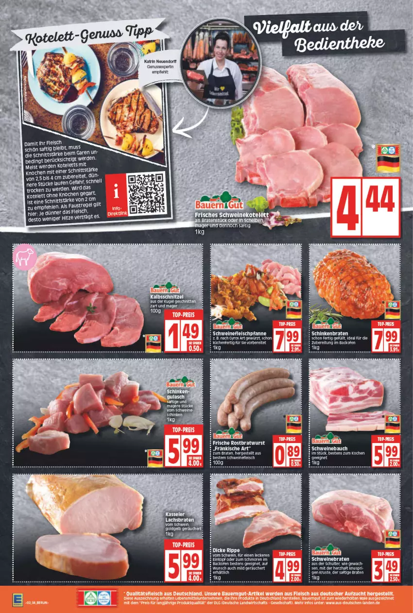 Aktueller Prospekt Edeka - Angebote der Woche - von 10.01 bis 15.01.2022 - strona 4 - produkty: asus, auer, aust, backofen, Bau, Bauer, braten, eintopf, eis, erde, fleisch, gewürz, gyros, HP, küche, Küchen, Kugel, Laufen, nuss, Ofen, pfanne, saft, schinken, schinkenbraten, schnitten, schwein, schweine, Schweinebauch, schweinefleisch, Ti, topf, wein, weine