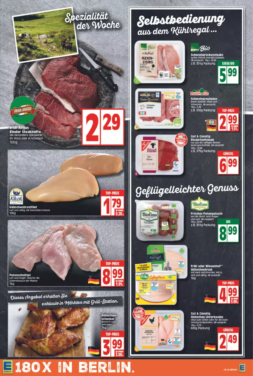 Aktueller Prospekt Edeka - Angebote der Woche - von 10.01 bis 15.01.2022 - strona 5 - produkty: backofen, bio, braten, brustfilet, deka, edeka bio, eis, filet, gulasch, hähnchenbrust, hähnchenbrustfilet, LG, nero, nuss, Ofen, pfanne, pril, pute, putenschnitzel, reis, rouladen, Rückensteak, rückensteaks, saft, schnitten, schnitzel, schwein, schweine, Schweineroulade, schweinerücken, Spezi, steak, steaks, tee, Ti, Tofu, top-preis, wein, weine