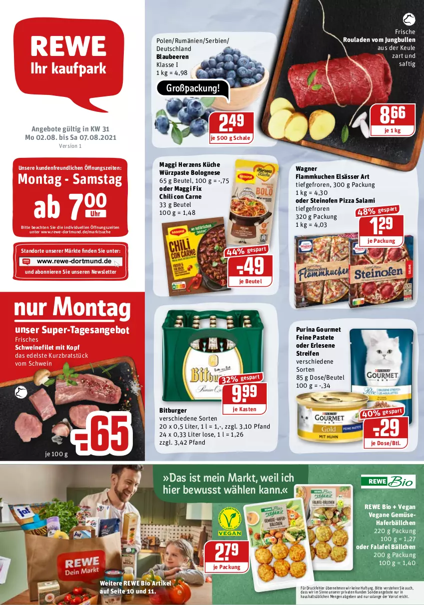 Aktueller Prospekt Rewe - REWE Ihr Kaufpark - von 02.08 bis 07.08.2021 - strona 1