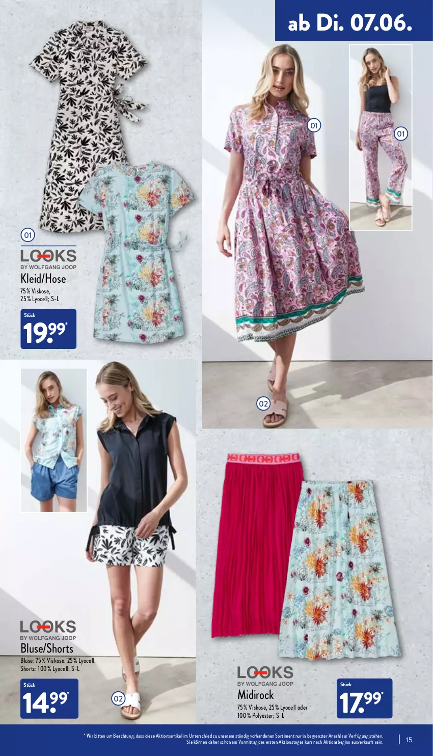 Aktueller Prospekt Aldi Nord - Aldi-Vorschau - von 07.06 bis 11.06.2022 - strona 15 - produkty: bluse, gin, hose, kleid, shorts, Ti, Yo, ZTE