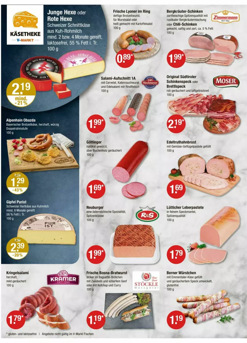 Aktueller Prospekt Vmarkt - Prospekte - von 18.09 bis 24.09.2025 - strona 6 - produkty: Alpenhain, angebot, angebote, aufschnitt, baguette, bratwurst, brot, brötchen, buch, burger, chili, curry, doppelrahmstufe, Edelsalami, eis, emmentaler, fisch, fische, fleisch, Geflügel, gewürz, gin, hartkäse, Holz, kartoffel, kartoffelsalat, Käse, ketchup, kräuter, Kräutermischung, lyoner, mac, Mantel, milch, mit gemüse, mit zwiebeln, Neuburger, obazda, pastete, Rauch, rind, ring, saft, salami, salat, schinken, schinkenspeck, schnittkäse, schweizer hartkäse, schweizer schnittkäse, senf, Speck, Spezi, spitzenqualität, südtiroler, Ti, truthahn, WICK, wurst, würstchen, Yo, zwiebel, zwiebeln