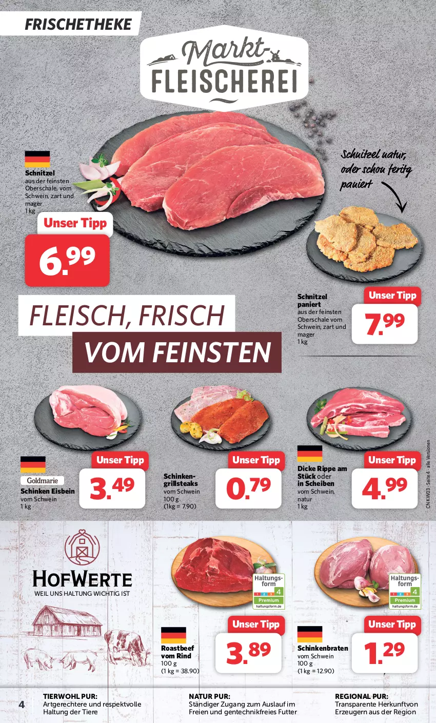 Aktueller Prospekt Combi - Prospekte - von 15.01 bis 20.01.2024 - strona 4 - produkty: beef, braten, eis, ente, fleisch, grill, natur, rind, roastbeef, Schal, Schale, schinken, schinkenbraten, schnitzel, schwein, steak, steaks, Ti, Tiere, wein