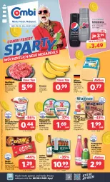 Gazetka promocyjna Combi - Prospekte - Gazetka - ważna od 20.01 do 20.01.2024 - strona 1 - produkty: auer, banane, bananen, Bau, Bauer, Becher, deutscher schnittkäse, ecco, eis, flasche, fleisch, frucht, fruchtjoghurt, fruchtsecco, getränk, getränke, getränkesirup, hackfleisch, hackfleisch gemischt, joghur, joghurt, Käse, leberwurst, milram, nestlé, pils, pilsener, pizza, reis, rind, rotkäppchen, rügenwalder, rwe, schnittkäse, schwein, schwein und rind, sekt, sirup, tee, teewurst, Ti, veltins, veltins pilsener, wagner, wein, wurst, ZTE