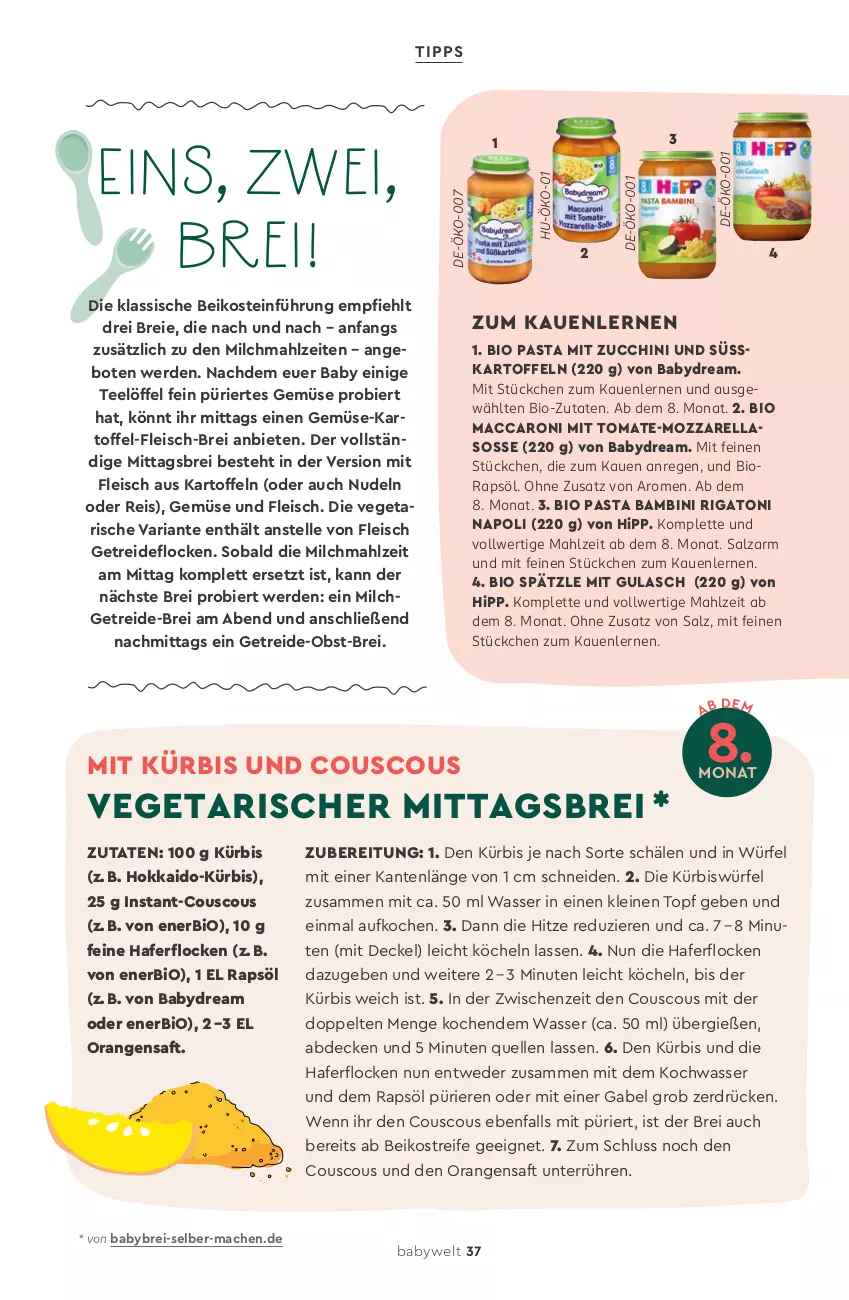 Aktueller Prospekt Rossmann - Prospekte - von 24.11.2025 bis 13.03.2026 - strona 37 - produkty: ACC, angebot, angebote, babydream, bier, bio, Brei, couscous, decke, Deckel, eis, elle, erde, fleisch, gabel, Getreide-Brei, gulasch, hafer, haferflocken, hipp, kartoffel, kartoffeln, Kürbis, leine, Löffel, mac, milch, mozzarella, nudel, nudeln, obst, orange, orangen, orangensaft, pasta, rapsöl, reis, rel, Ria, saft, salz, tee, Ti, tomate, topf, Vegeta, wasser, würfel, zucchini