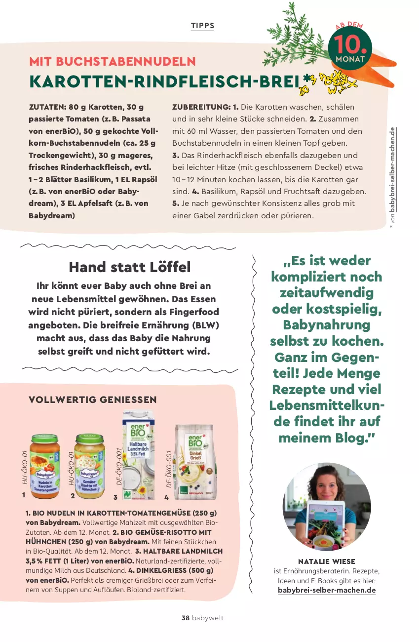 Aktueller Prospekt Rossmann - Prospekte - von 24.11.2025 bis 13.03.2026 - strona 38 - produkty: angebot, angebote, apfel, apfelsaft, babydream, Babynahrung, basilikum, bio, bio gemüse, bioland, Brei, buch, decke, Deckel, eis, ente, fleisch, frucht, fruchtsaft, gabel, hackfleisch, karotten, korn, landmilch, lebensmittel, leine, LG, Löffel, mac, milch, natur, naturland, nudel, nudeln, rapsöl, rezept, rezepte, rind, rinder, rinderhackfleisch, rindfleisch, risotto, saft, suppe, suppen, Ti, tomate, tomaten, topf, wasser