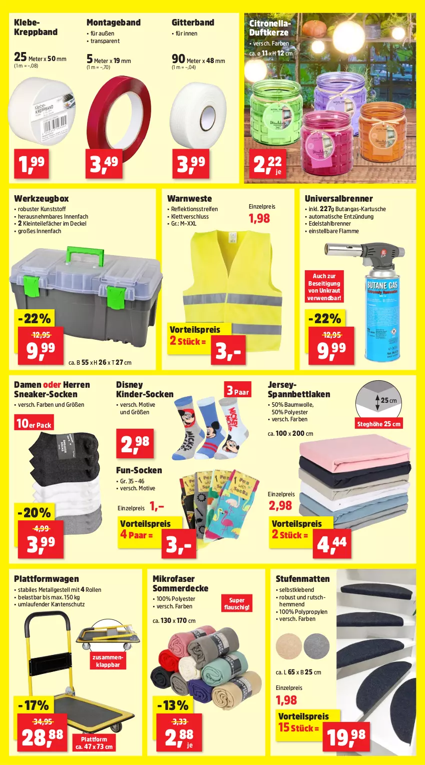 Aktueller Prospekt Thomas Philipps - von 26.05 bis 31.05.2025 - strona 11 - produkty: auto, Bau, baumwolle, bett, decke, Deckel, disney, Duftkerze, edelstahl, eis, erde, kerze, Kinder, Kraut, lamm, Laufen, LG, mikrofaser, reifen, reis, rwe, sneaker, socken, spannbettlaken, Stufenmatten, Ti, tisch, vorteilspreis, Warnweste, werkzeug, Werkzeugbox, Weste, wolle