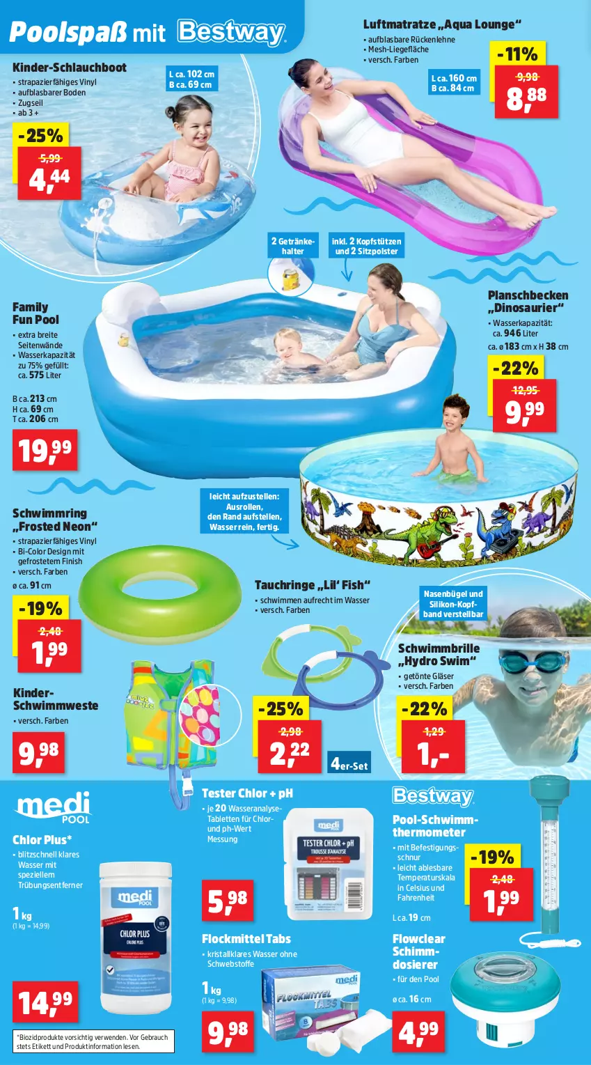 Aktueller Prospekt Thomas Philipps - von 26.05 bis 31.05.2025 - strona 6 - produkty: aqua, bio, biozidprodukte, Brei, Brille, bügel, elle, Finish, getränk, getränke, getränkehalter, Gläser, Kinder, kopfstütze, Liege, luftmatratze, matratze, planschbecken, pool, Rana, Rauch, ring, rückenlehne, rwe, schlauch, Schwimmbrille, schwimmring, Spezi, tablet, tablett, Tablette, thermometer, Ti, wasser, Weste