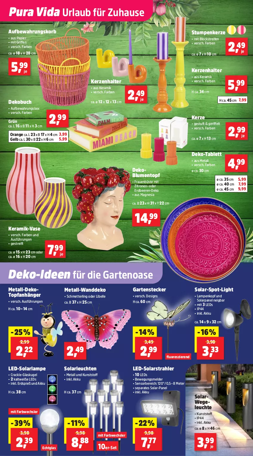 Aktueller Prospekt Thomas Philipps - von 26.05 bis 31.05.2025 - strona 9 - produkty: akku, Anhänger, arla, aufbewahrungsbox, beere, beeren, blume, blumen, buch, elle, erdbeere, erdbeeren, Garten, Glaskugel, kerze, Kerzenhalter, korb, Kugel, Lampe, leds, Leuchte, leuchten, Mett, orange, papier, reifen, rwe, Schmetterling, solarlampe, solarleuchte, tablet, tablett, topf, Vase, Wanddeko, zitrone, zitronen
