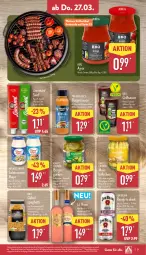 Gazetka promocyjna Aldi Nord - Von Montag - Gazetka - ważna od 29.03 do 29.03.2025 - strona 33 - produkty: Ajvar, alkohol, auer, beutel, burger, creme, drink, eis, flasche, gabel, gin, grill, grillsauce, gurke, gurken, hartweizen, jim beam, leine, löwensenf, mais, miracel, miracel whip, reis, salat, salatcreme, sauce, senf, spaghetti, Ti, Wild, wild berry, Yo, ZTE, zucker