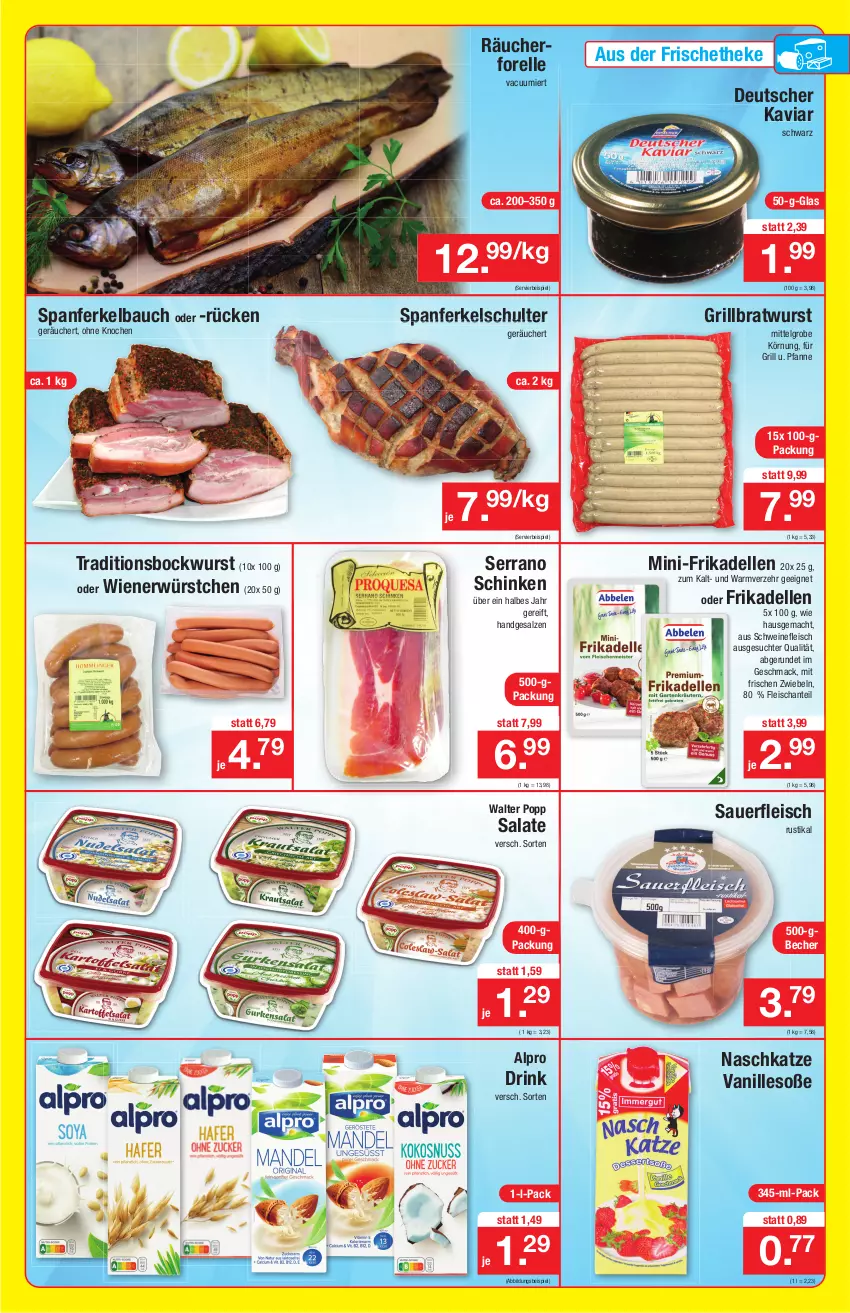 Aktueller Prospekt Zimmermann - Prospekte - von 20.12 bis 24.12.2021 - strona 4 - produkty: alpro, auer, Bau, Becher, bockwurst, bratwurst, dell, drink, eis, elle, fleisch, forelle, frikadellen, grill, grillbratwurst, LG, mac, pfanne, Popp, rel, salat, salate, salz, schinken, schwein, schweine, schweinefleisch, serrano, serrano schinken, Soße, Ti, vanille, wein, weine, wiener, wurst, würstchen, zwiebel, zwiebeln