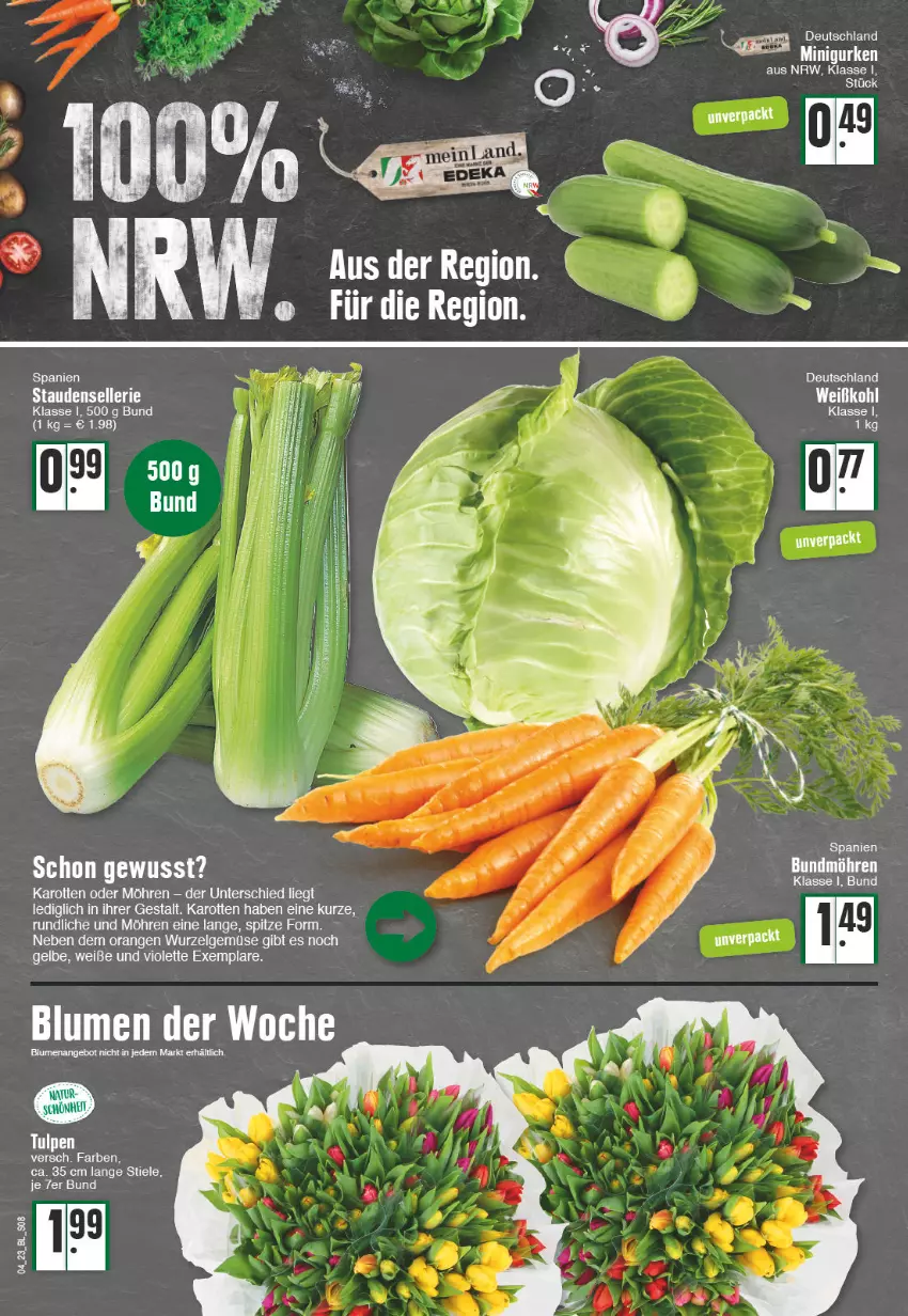 Aktueller Prospekt Edeka - Angebote der Woche - von 23.01 bis 28.01.2023 - strona 8 - produkty: angebot, blume, blumen, elle, gurke, gurken, karotten, LG, möhren, orange, orangen, stauden, Ti