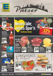 Gazetka promocyjna Edeka - Angebote der Woche - Gazetka - ważna od 28.01 do 28.01.2023 - strona 1 - produkty: bett, butter, coca-cola, cola, eis, ente, fanta, flasche, fleisch, gewürz, gin, gouda, jungbullen, Käse, küche, Küchen, lebensmittel, obst, reis, ritter, ritter sport, saft, salat, salz, Schal, Schale, schnittkäse, Sport, sprite, steak, steaks, Streichzart, Ti, weihenstephan, ZTE