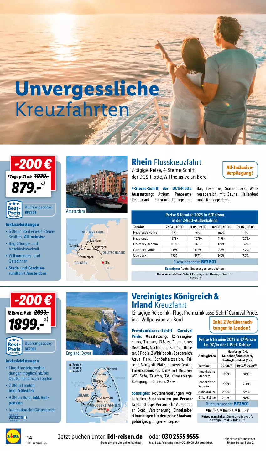 Aktueller Prospekt Lidl - Monatliche Reise-Highlights (SÜD) - von 31.08 bis 31.10.2022 - strona 14 - produkty: aqua, Bad, balkonkabine, bett, brita, buch, cocktail, dove, dusche, eier, eis, ente, erde, inklusivleistungen, kreuzfahrten, LG, Nordsee, pool, rama, reis, reiseveranstalter, telefon, Thea, Ti, tisch, uhr, Wella, Whirlpool