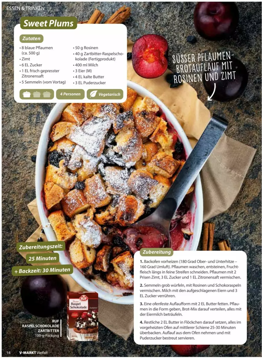 Aktueller Prospekt Vmarkt - Prospekte - von 10.09 bis 24.09.2025 - strona 18 - produkty: backofen, brot, butter, eier, eis, fleisch, frucht, milch, Ofen, pflaume, pflaumen, reifen, saft, schoko, Semmel, würfel, zitrone, zitronen, zitronensaft, ZTE, zucker