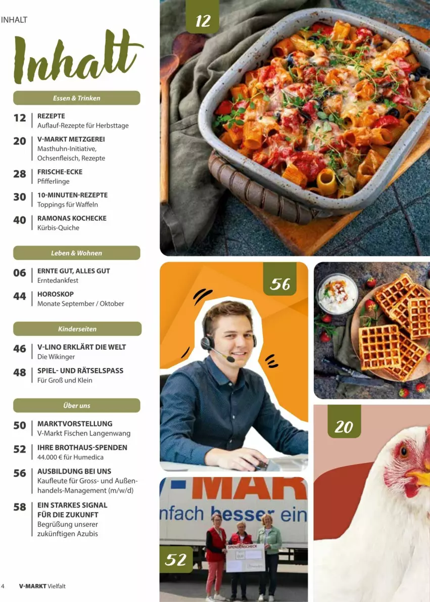 Aktueller Prospekt Vmarkt - Prospekte - von 10.09 bis 24.09.2025 - strona 4 - produkty: brot, eis, fisch, fische, fleisch, Kürbis, Pfifferlinge, Quiche, rezept, rezepte, senf, Signal, Ti, usb, waffeln