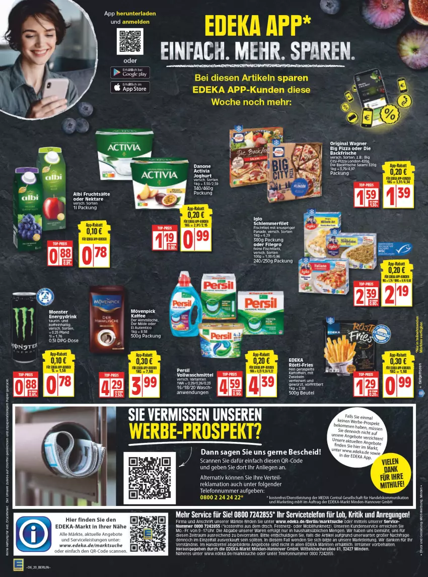 Aktueller Prospekt Edeka - Angebote der Woche - von 07.02 bis 12.02.2022 - strona 20 - produkty: angebot, angebote, beko, beutel, deka, drink, eis, elle, filegro, filet, filets, fisch, gewürz, gin, iglo, joghur, joghurt, kaffee, LG, Liege, mövenpick, mövenpick kaffee, Nektar, original wagner, papier, pizza, reis, Ria, salami, schlemmerfilet, telefon, Ti, top-preis, uhr, vollwaschmittel, wagner, waschmittel