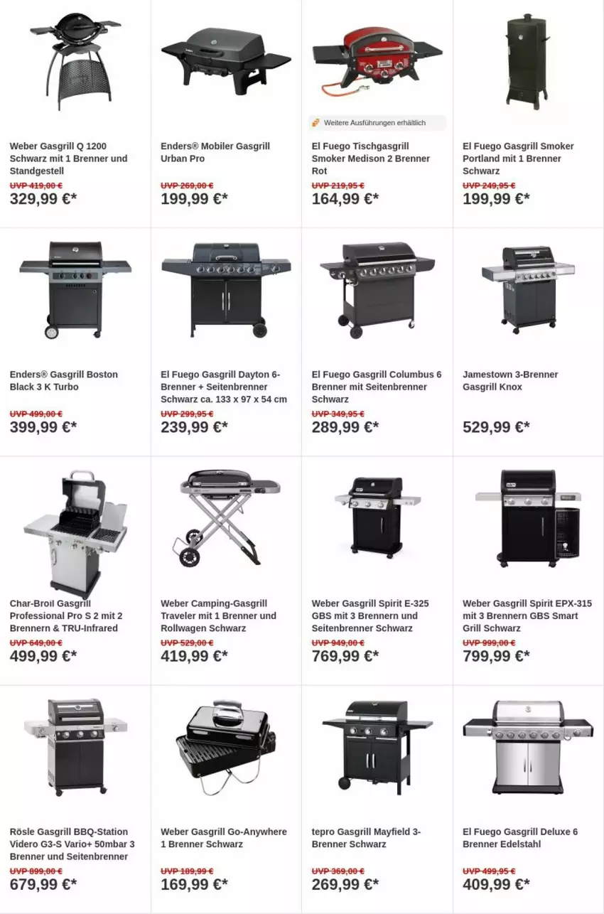 Aktueller Prospekt Obi - Prospekte - von 21.11 bis 29.11.2023 - strona 17 - produkty: char-broil, edelstahl, enders, gasgrill, grill, lack, rösle, tepro, Ti, tisch, weber