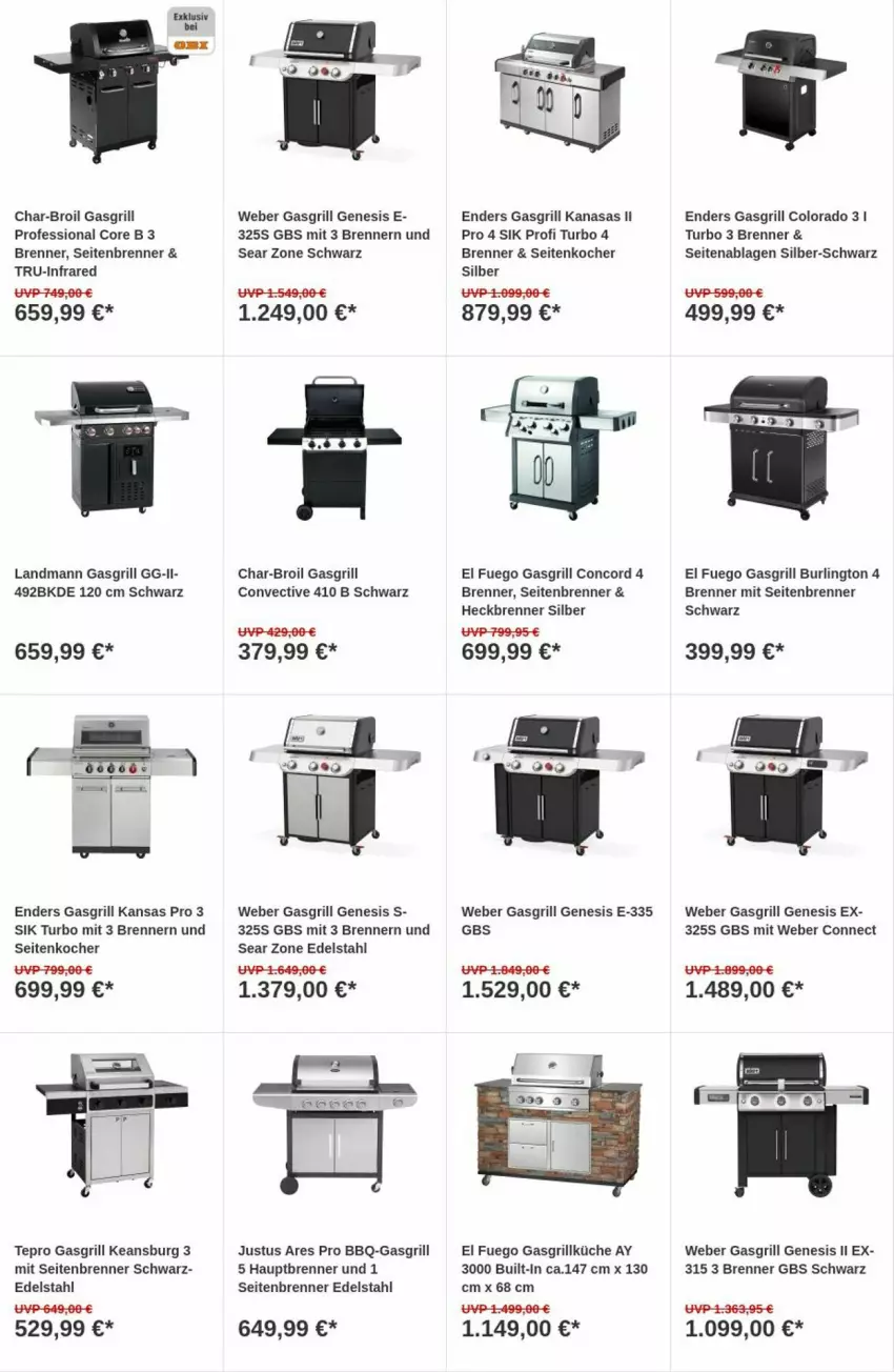 Aktueller Prospekt Obi - Prospekte - von 21.11 bis 29.11.2023 - strona 3 - produkty: char-broil, edelstahl, enders, gasgrill, grill, Kocher, küche, tepro, Ti, weber