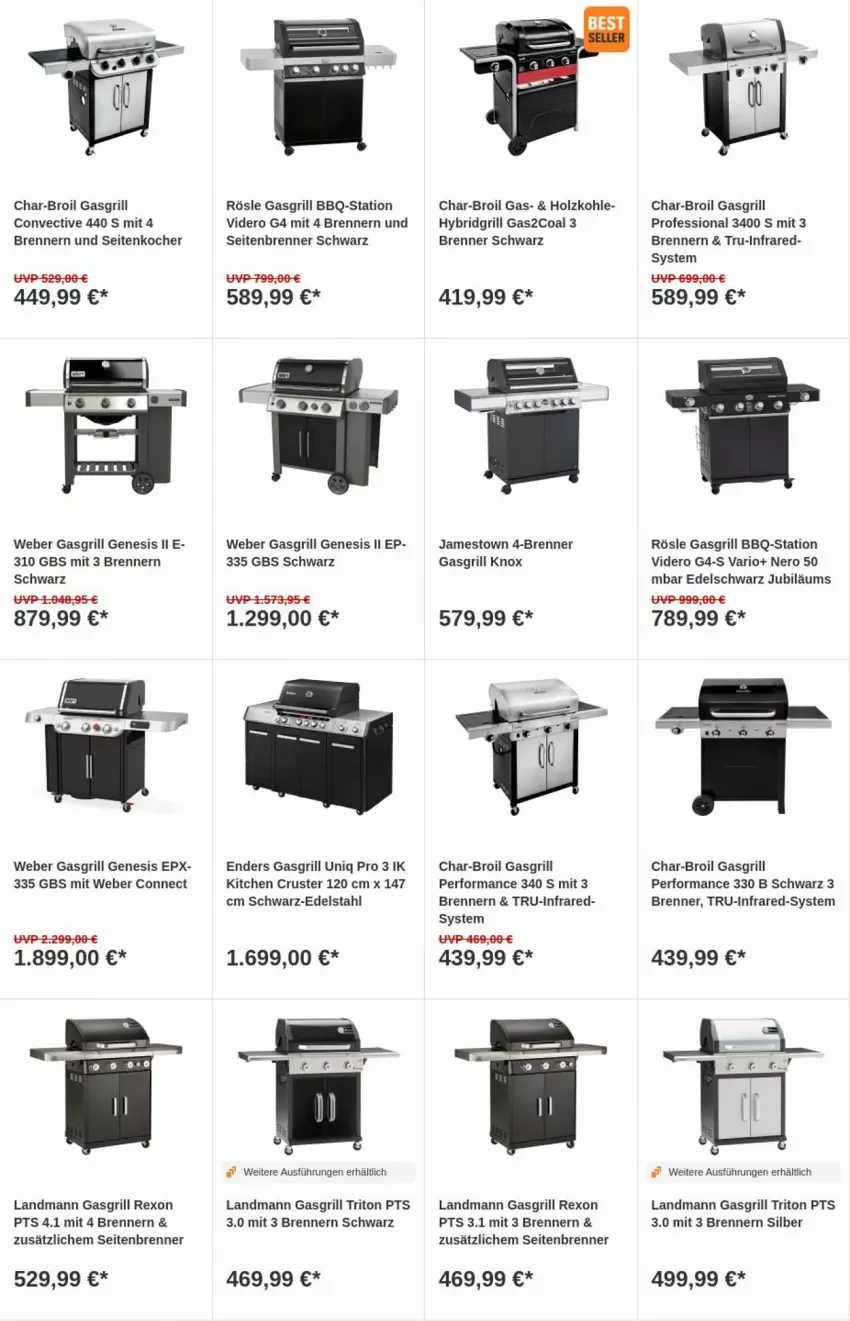 Aktueller Prospekt Obi - Prospekte - von 21.11 bis 29.11.2023 - strona 4 - produkty: char-broil, edelstahl, enders, gasgrill, grill, Holz, holzkohle, HP, Jubiläums, Kocher, nero, rösle, Ti, weber