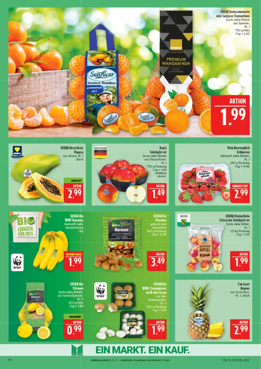 Aktueller Prospekt Marktkauf - Prospekt - von 07.12 bis 13.12.2025 - strona 10 - produkty: ananas, beere, beeren, clementinen, deka, eis, ente, erdbeere, erdbeeren, mandarine, mandarinen, nuss, Papaya, reis, sac, tafeläpfel, Ti, tisch, ZTE