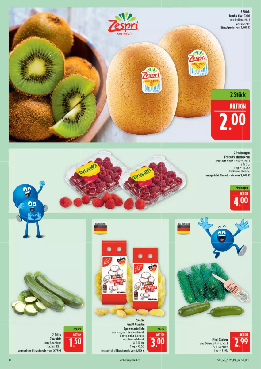 Aktueller Prospekt Marktkauf - Prospekt - von 07.12 bis 13.12.2025 - strona 12 - produkty: beere, beeren, eis, gurke, gurken, himbeer, himbeere, himbeeren, jumbo, kartoffel, kartoffeln, kiwi, mini-gurken, reis, speisekartoffeln, Ti, zucchini