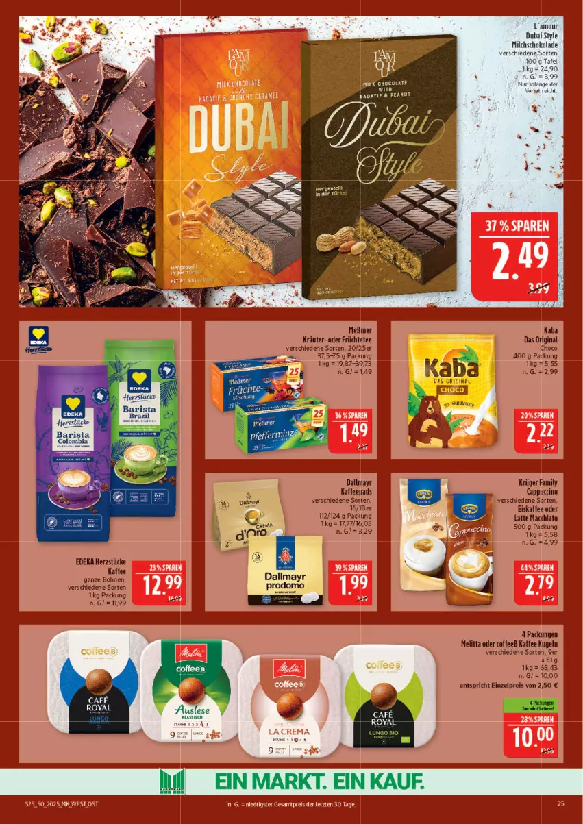 Aktueller Prospekt Marktkauf - Prospekt - von 07.12 bis 13.12.2025 - strona 25 - produkty: ACC, bohne, bohnen, chia, cin, dallmayr, deka, eis, eiskaffee, früchte, Früchtetee, kaffee, kaffee ganze bohnen, kräuter, Kugel, latte, latte macchiato, mac, macchiato, melitta, Meßmer, milch, reis, schoko, schokolade, tee, ZTE