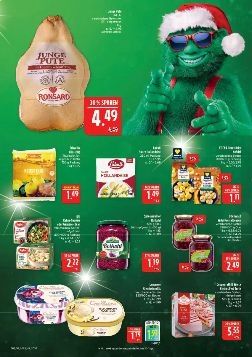 Aktueller Prospekt Marktkauf - Prospekt - von 07.12 bis 13.12.2025 - strona 7 - produkty: ACC, bourbon, bourbon vanille, coppenrath, eis, ente, hollandaise, iglo, leine, rahm-gemüse, reis, sauce, sauce hollandaise, tee, Ti, torte, vanille, ZTE