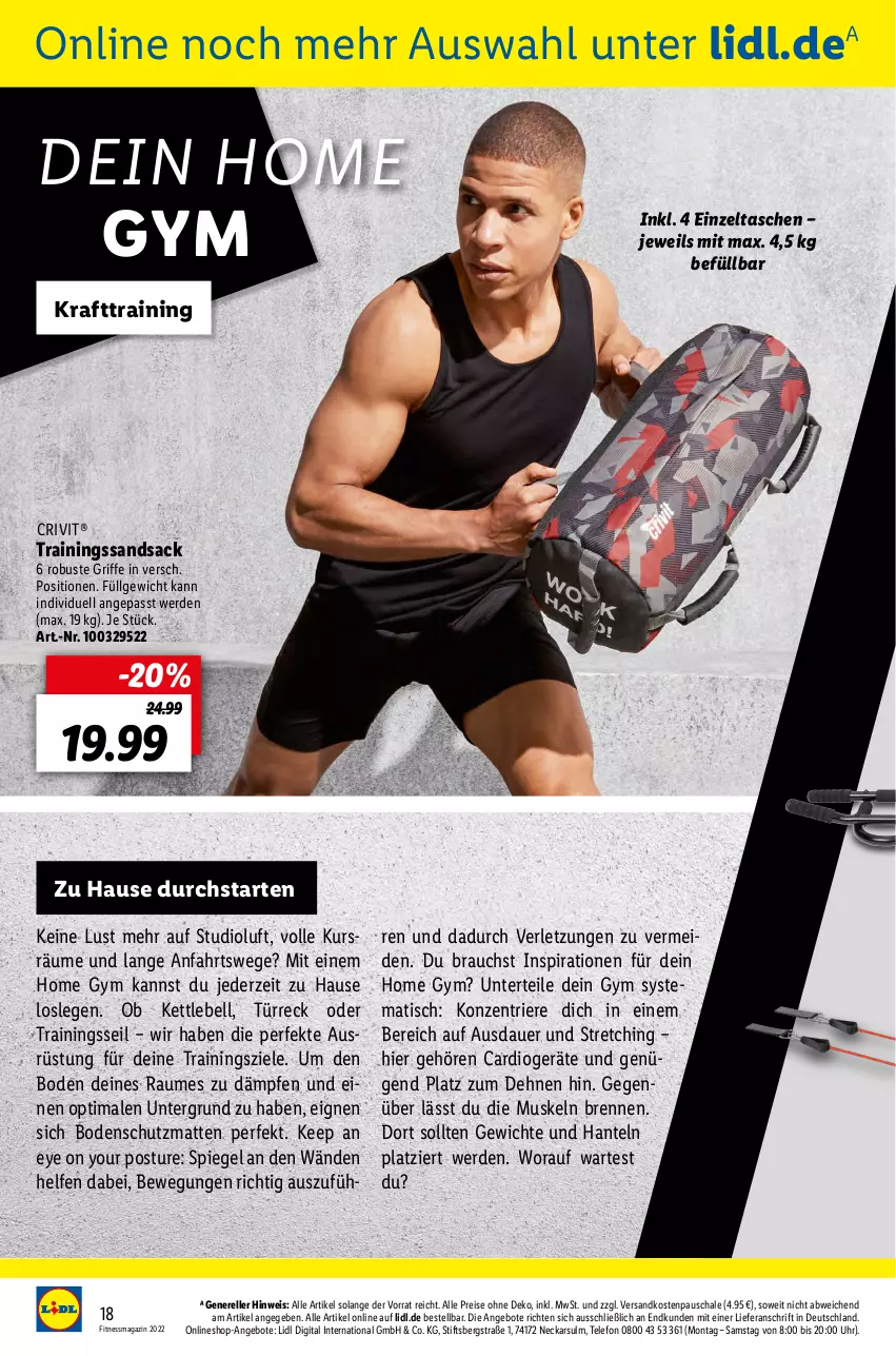 Aktueller Prospekt Lidl - Fitnessmagazin 2022 - von 01.01 bis 31.01.2022 - strona 18 - produkty: angebot, angebote, auer, crivit, eis, elle, erde, Hanteln, kraft, LG, magazin, ndk, Rauch, reis, rel, sac, Schal, Schale, spiegel, Tasche, taschen, telefon, Ti, tisch, uhr, Yo, Zelt