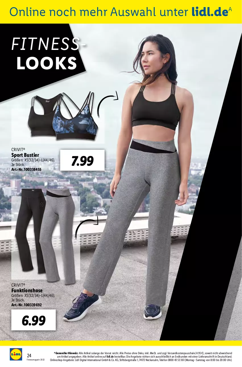 Aktueller Prospekt Lidl - Fitnessmagazin 2022 - von 01.01 bis 31.01.2022 - strona 24 - produkty: angebot, angebote, crivit, eis, elle, hose, magazin, ndk, reis, rel, Schal, Schale, Sport, Stier, telefon, Ti, uhr