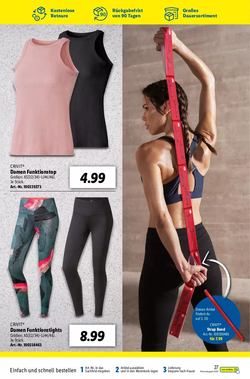 Aktueller Prospekt Lidl - Fitnessmagazin 2022 - von 01.01 bis 31.01.2022 - strona 27 - produkty: auer, crivit, elle, korb, magazin, Ti