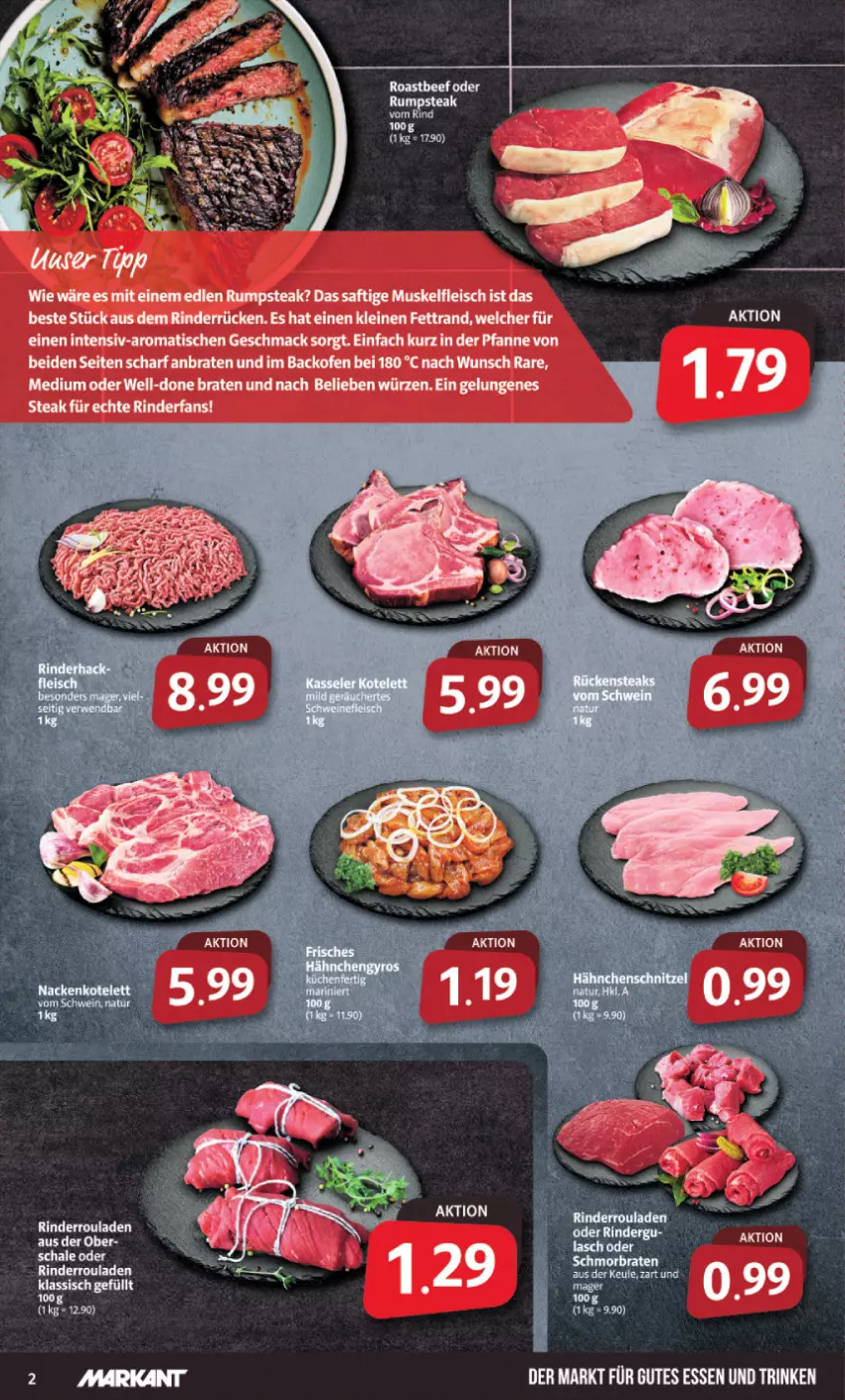 Aktueller Prospekt Markant - Prospekte - von 27.11 bis 02.12.2023 - strona 2 - produkty: backofen, braten, eis, fleisch, gutes essen, leine, mac, Ofen, pfanne, rind, rinder, rum, rumpsteak, saft, steak, Ti, tisch