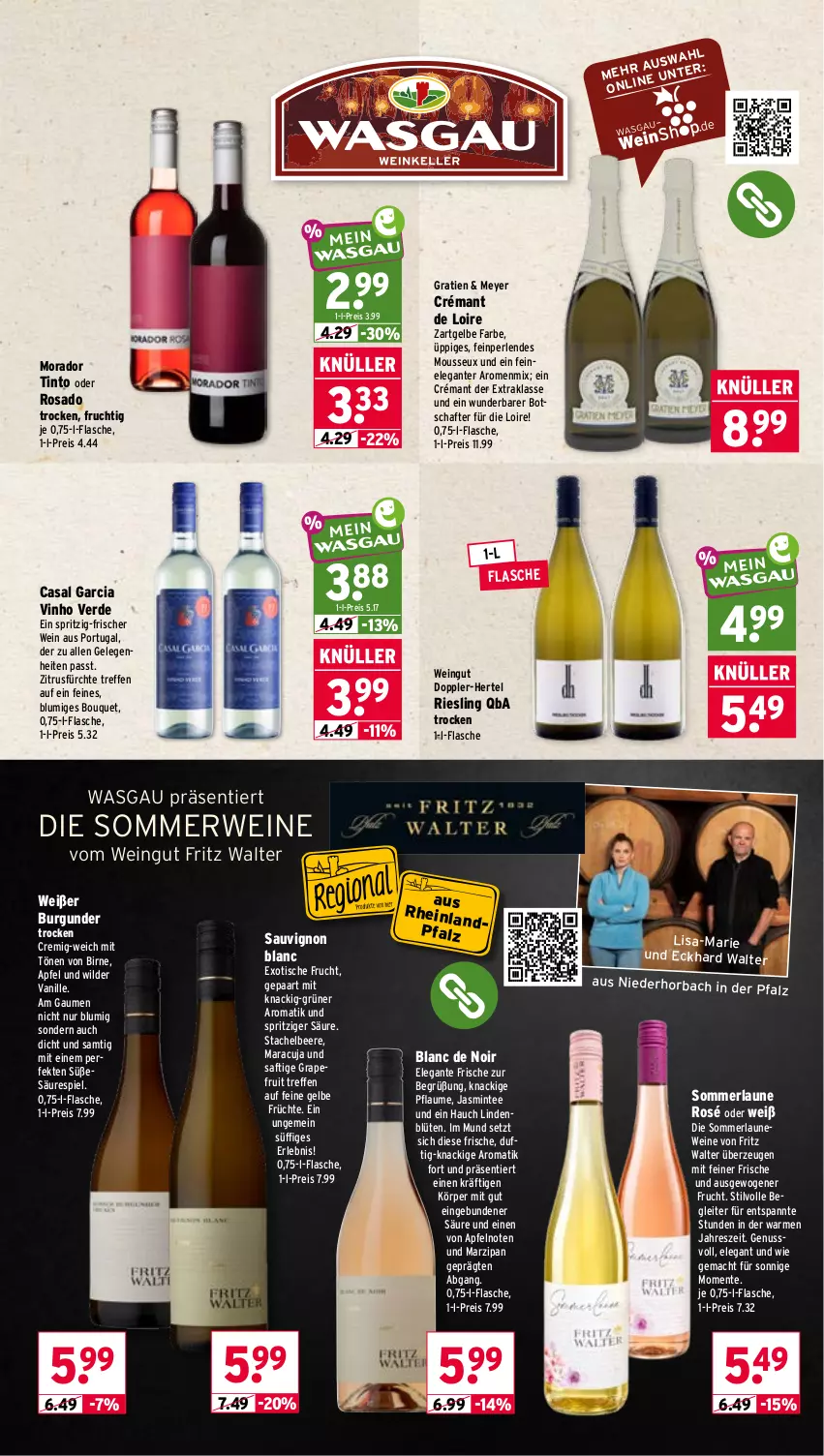 Aktueller Prospekt Wasgau - von 20.07 bis 25.07.2026 - strona 15 - produkty: apfel, beere, Blüte, burgunder, casal garcia, crémant de loire, eis, ente, erde, flasche, fritz, frucht, früchte, grapefruit, mac, maracuja, marzipan, merl, mint, mousse, nuss, perlen, pflaume, reis, riesling, rwe, saft, sauvignon, sauvignon blanc, tee, Ti, tisch, vanille, vinho verde, wein, weine, Wild