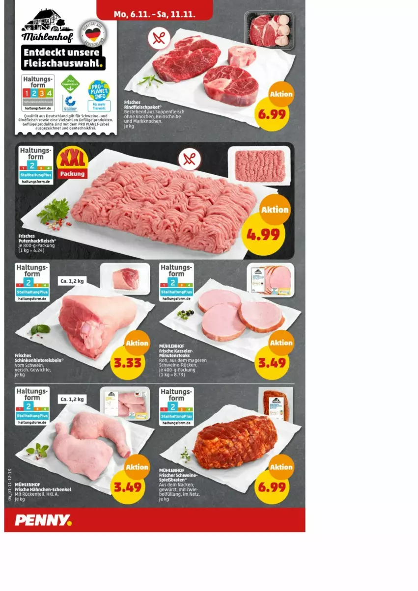 Aktueller Prospekt Penny - Prospekte - von 06.11 bis 11.11.2023 - strona 4 - produkty: eis, ente, fleisch, Geflügel, geflügelprodukte sind mit dem, rind, rindfleisch, schwein, schweine, wein, weine