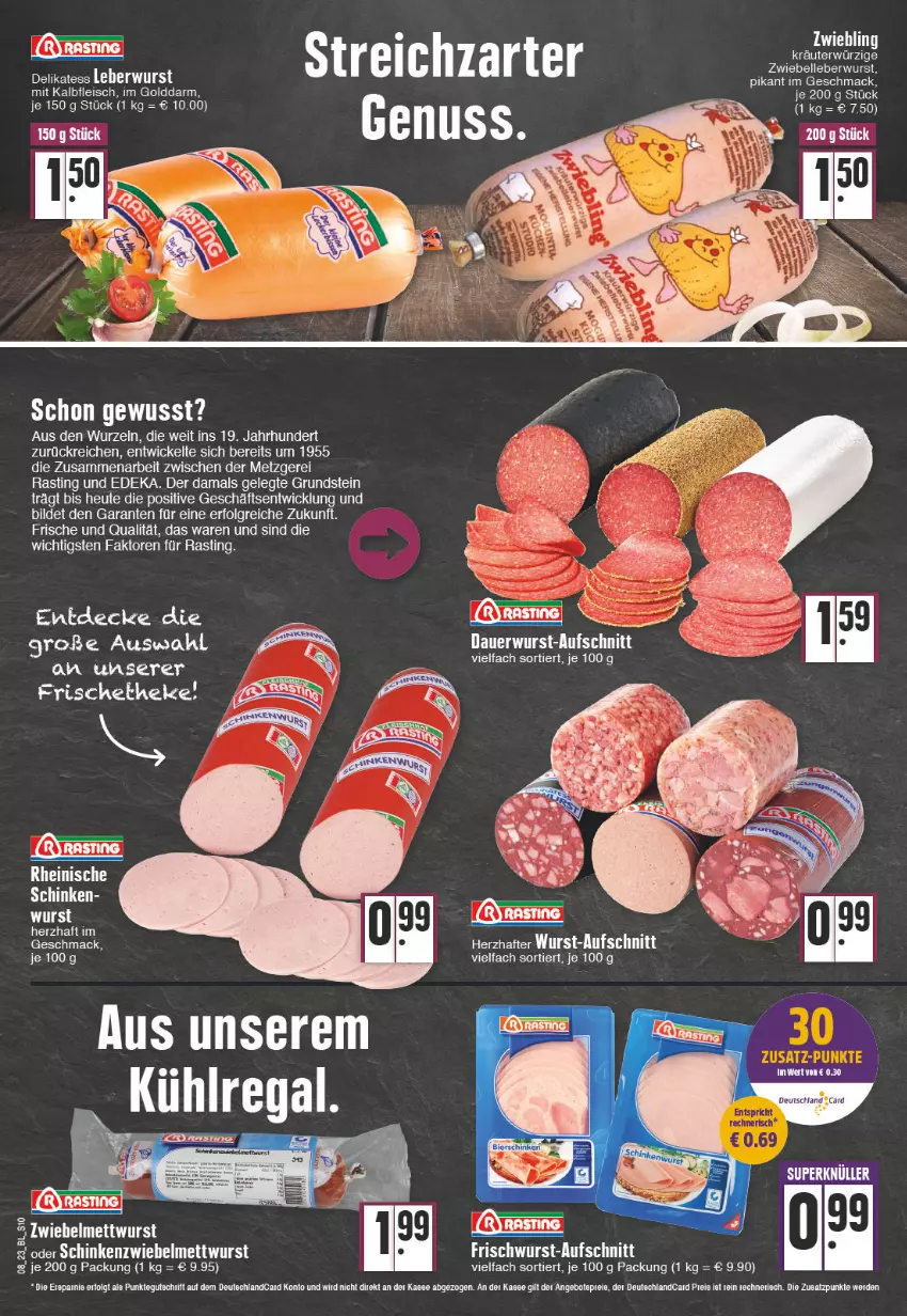 Aktueller Prospekt Edeka - Angebote der Woche - von 20.02 bis 25.02.2023 - strona 10 - produkty: asti, aufschnitt, decke, deka, eis, elle, ente, fleisch, frischwurst-aufschnitt, Heu, Kalbfleisch, leberwurst, LG, mac, mit kalbfleisch, schinken, tee, Ti, WICK, wurst, zwiebel