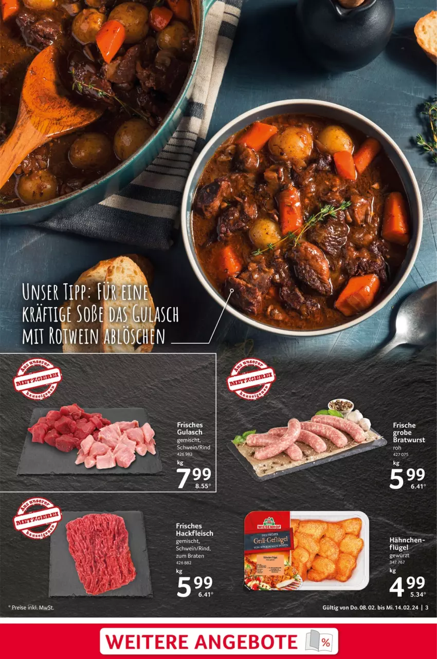 Aktueller Prospekt Selgros - Food - von 08.02 bis 14.02.2024 - strona 3 - produkty: angebot, angebote, braten, eis, fleisch, gewürz, grill, gulasch, hackfleisch, reis, rind, schwein, Ti, wein