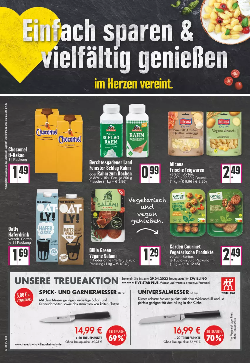 Aktueller Prospekt E Center - Angebote der Woche - von 20.03 bis 25.03.2023 - strona 14 - produkty: Anrichte, beutel, Dr. Oetker, drink, eis, elle, flasche, garden gourmet, garnier, hafer, Haferdrink, hilcona, kakao, küche, latte, LG, marmorette, messer, Paula, pfeffer, reis, salami, teigwaren, Ti, uhr, Vegeta, ZTE