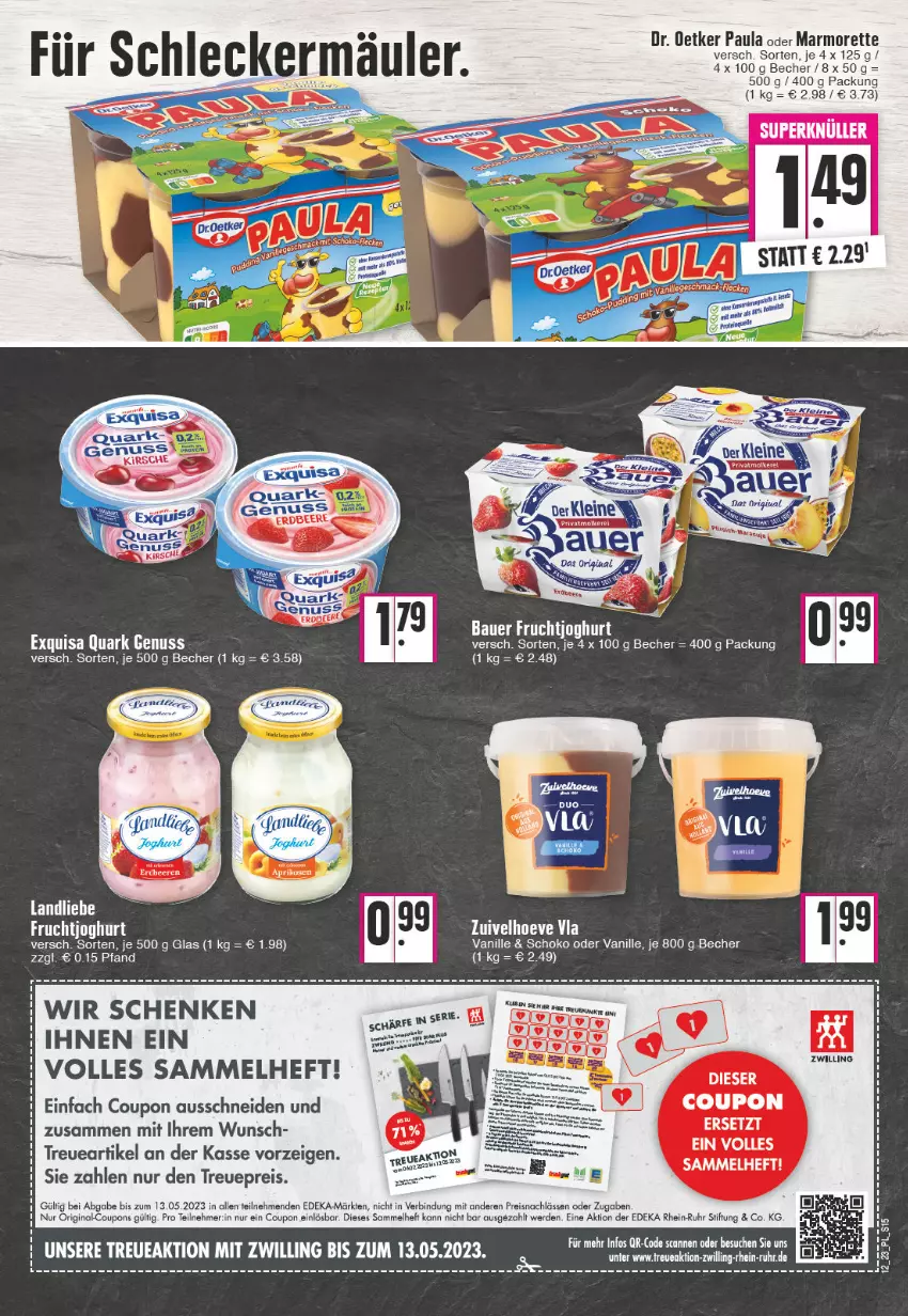 Aktueller Prospekt E Center - Angebote der Woche - von 20.03 bis 25.03.2023 - strona 15 - produkty: Becher, coupon, coupons, deka, Dr. Oetker, eis, erde, exquisa, frucht, fruchtjoghurt, gin, joghur, joghurt, landliebe, marmorette, nuss, Paula, quark, quark genus, quark genuss, reis, schoko, tee, Ti, uhr, vanille