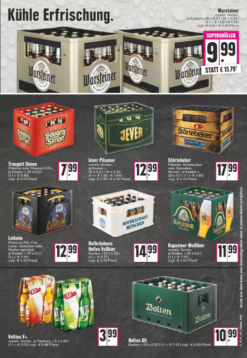 Aktueller Prospekt E Center - Angebote der Woche - von 20.03 bis 25.03.2023 - strona 21 - produkty: bier, elle, getränk, getränke, kellerbier, natur, pils, pilsener, radler, sim, steiner, störtebeker, Ti, veltins, warsteiner