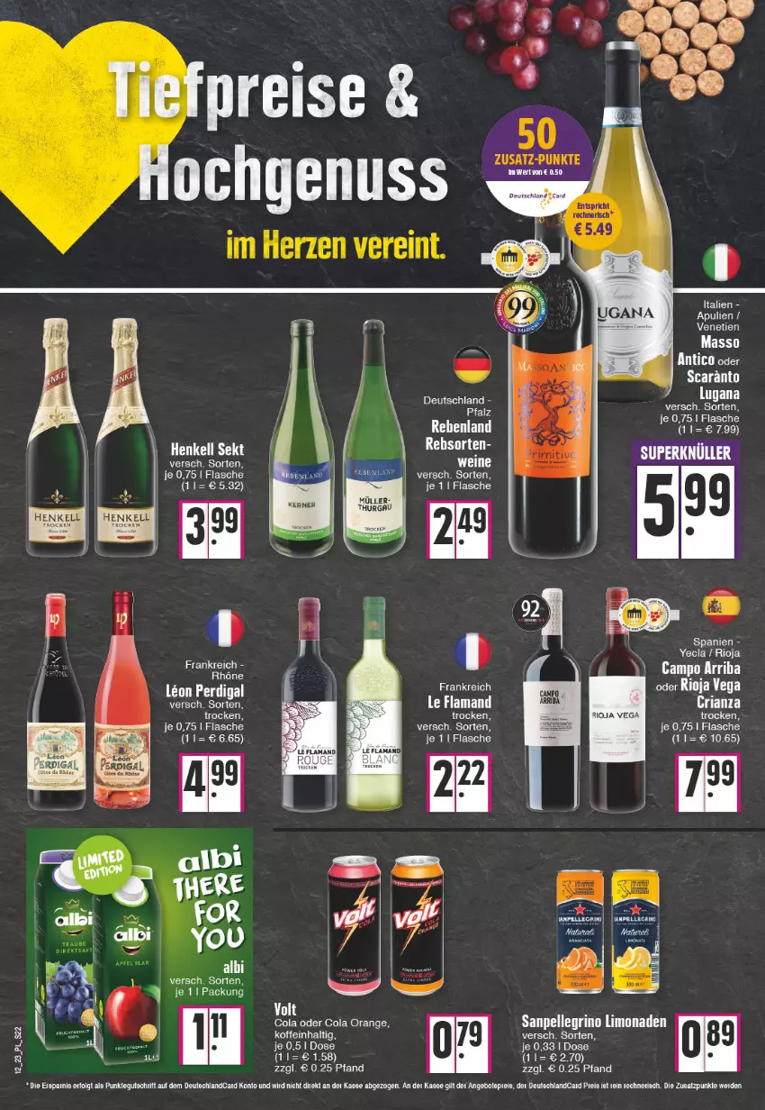 Aktueller Prospekt E Center - Angebote der Woche - von 20.03 bis 25.03.2023 - strona 22 - produkty: aeg, eis, elle, ente, flasche, henkel, henkell, henkell sekt, limo, limonade, limonaden, nuss, Ria, rioja, sanpellegrino, sekt, tee, Ti