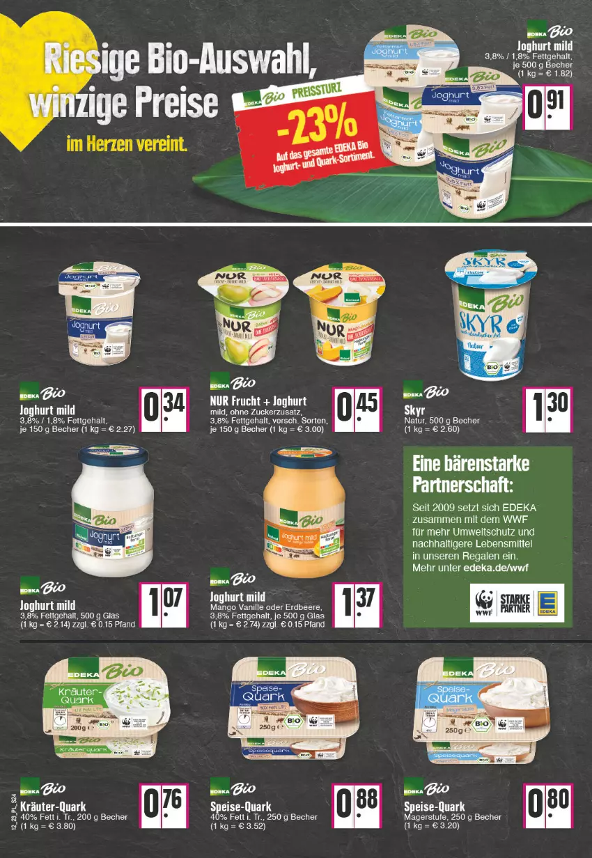 Aktueller Prospekt E Center - Angebote der Woche - von 20.03 bis 25.03.2023 - strona 24 - produkty: Becher, beere, deka, eis, elle, erdbeere, joghur, joghurt, joghurt mild, kräuter, mango, natur, quark, vanille, zucker