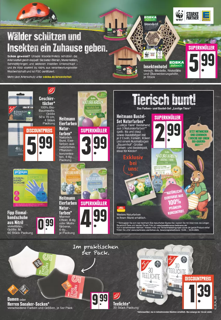 Aktueller Prospekt E Center - Angebote der Woche - von 20.03 bis 25.03.2023 - strona 25 - produkty: auer, Bad, Bau, Bauer, bett, braun, discount, eier, eis, elle, geschirr, handschuhe, heitmann, Holz, käfer, LG, Lusti, Mett, natur, reis, Schmetterling, schuhe, sekt, sneaker, socken, tee, Teelicht, teelichte, Ti, Tiere, tücher