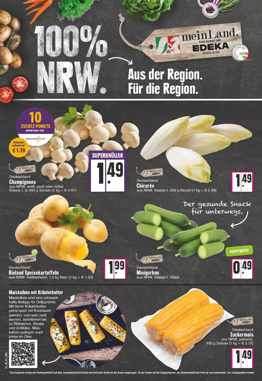 Aktueller Prospekt E Center - Angebote der Woche - von 20.03 bis 25.03.2023 - strona 6 - produkty: beutel, bio, bioland, butter, eis, gewürz, grill, Grillkäse, gurke, gurken, ilag, kartoffel, kartoffeln, Käse, knoblauch, kräuter, kräuterbutter, LG, mac, mais, mit knoblauch, Ofen, rwe, Schal, Schale, snack, speisekartoffeln, Ti, zucker, zuckermais