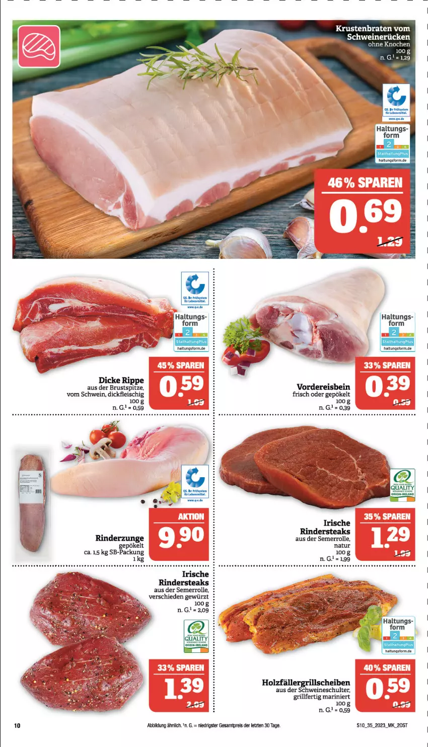 Aktueller Prospekt Marktkauf - Prospekt - von 27.08 bis 02.09.2023 - strona 10 - produkty: eis, fleisch, gewürz, grill, Holz, natur, reis, rind, rinder, Rinderzunge, schwein, schweine, Ti, wein, weine, ZTE